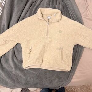 Aritzia Cream Half-Zip Sweater